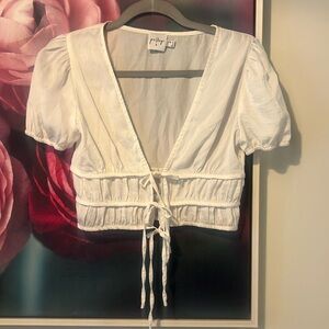 Polly Tie Front Crop Top Sz 4